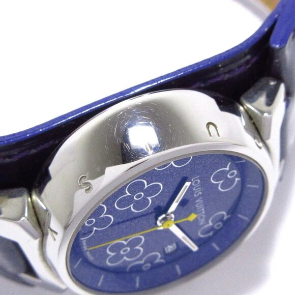LOUIS VUITTON Tambour Lovely PM Silver Purple Wrist Watch 649-081425 - Picture 4 of 12